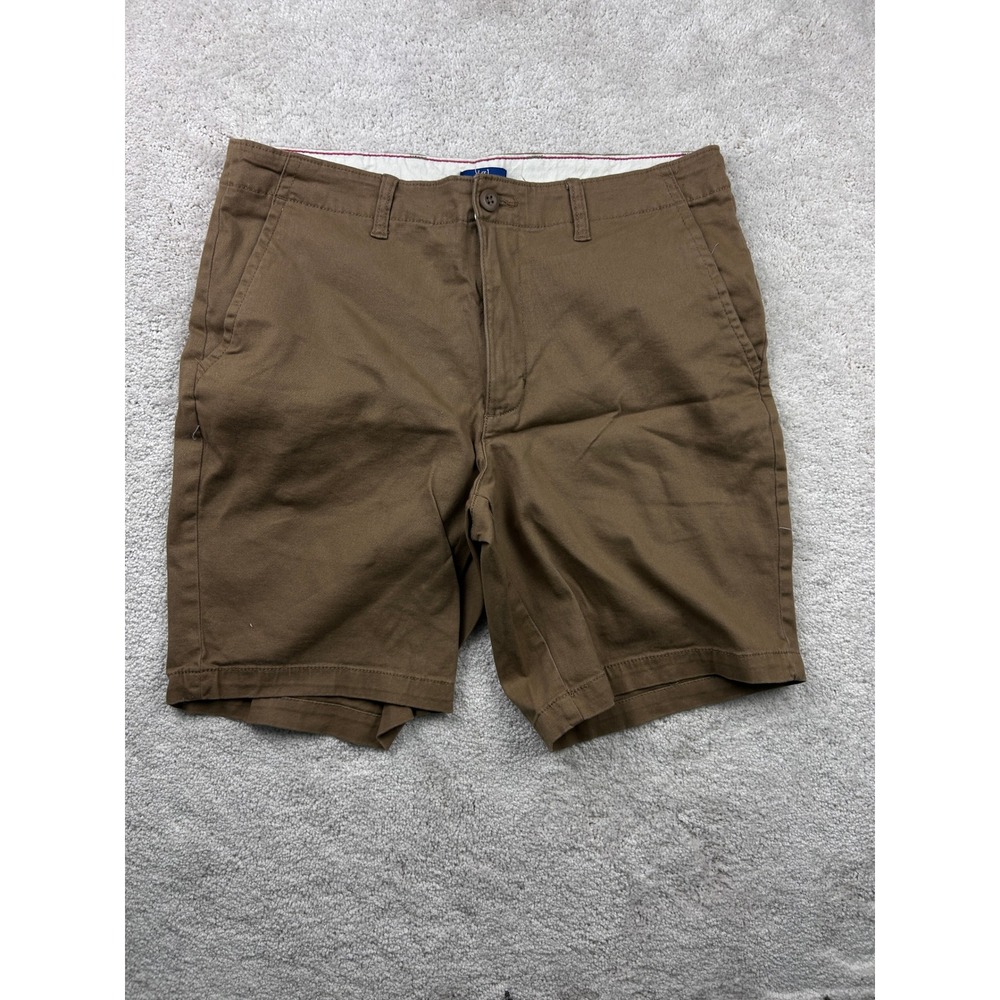 Chino Shorts Mens 32 Brown Flat Front Casual Golf Preppy Classic Minimalist